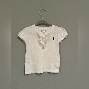 Ralph Lauren Girls Shirt White Polo Size 24 Months